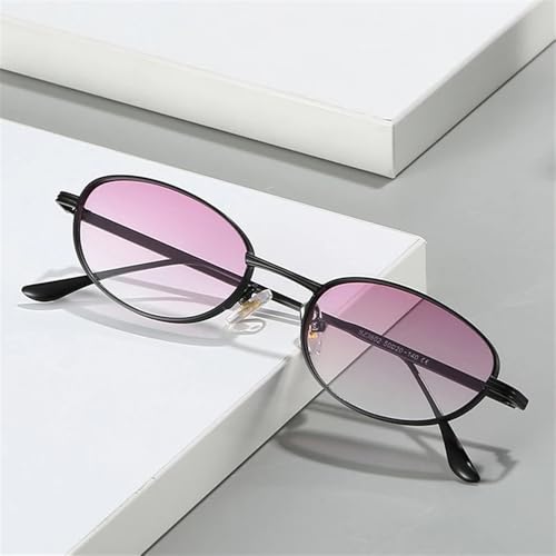 Oval Metal Women Sunglasses UV400 Gradient Men Punk for outdoor sports running and traveling2