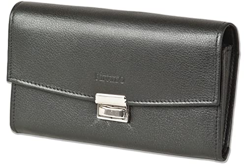 Rinaldo® Preiswerte Kellnerbörse mit verstärktem Boden im großem Hartgeldfach Rindsleder Schwarz Cover