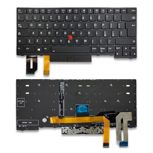 Up Parts Ricambio Tastiera Per Lenovo Thinkpad E480, E490, L380, L390, L480, L490, P43S - Compatibile Con 01Yp297, 01Yp537, Layout Italiano - Con Retr