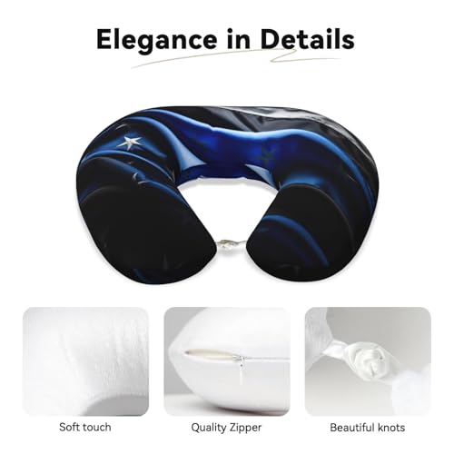 Almohada de viaje con espuma viscoelástica negra miniatura 4