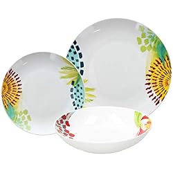 Tognana Mali, Servicio de platos para 6 personas, 18 piezas, porcelana, multicolor