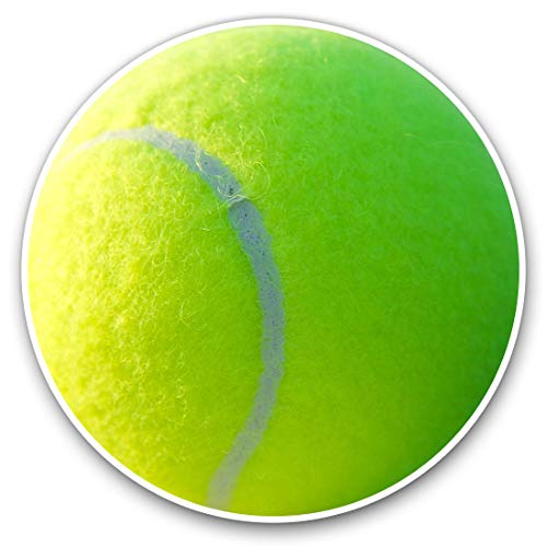#2358 Lot de 2 autocollants en vinyle Motif balle de tennis Jaune 10 cm Cover