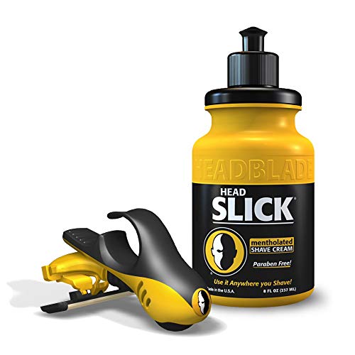 HeadBlade HeadSlick Shave Cream 8 oz & MOTO Men's Head and Skull Shaving Razor - Revolutionary Dual Active Suspension