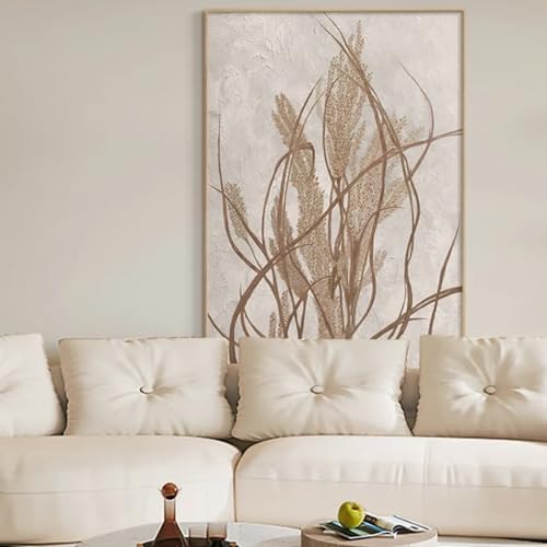 Toile art peinture fleur murale 50x70cm avec cadre déco salon