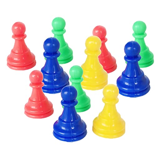 HEALSOPTHY 64 Piezas Accesorios para Juegos de Mesa Juego de Rompecabezas Figuras para Chess cheslongs Logic Games Board Game Corrector de Color Mixto Damas de ajedrez