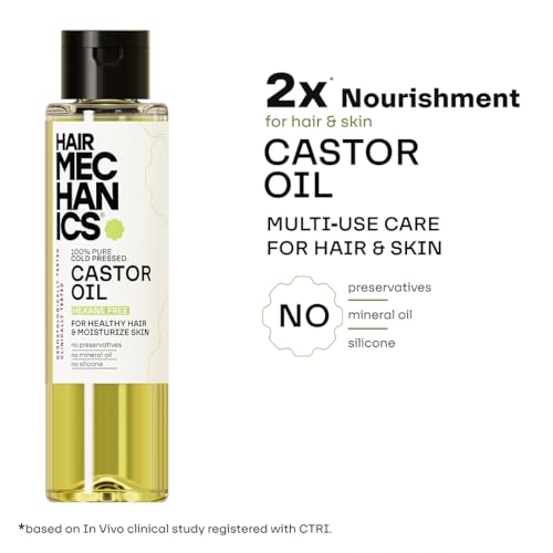Image of 100% Pure Cold Pressed Castor Oil | Hexane Free | Unrefined & Plant Based | Multi-Use Oil for Hair Growth & Thickness | Supports Eyebrows & Lashes | Scalp Care | Deep Skin Moisturizing | Non-Sticky | 100ml