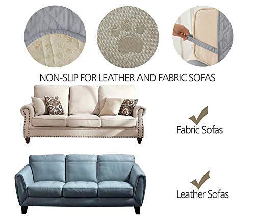 Image of Ameritex Waterproof Nonslip Recliner Cover Stay in Place, Dog Chair Cover Furniture Protector, Ideal Recliner Slipcovers for Pets and Kids (Light Grey, 30'')