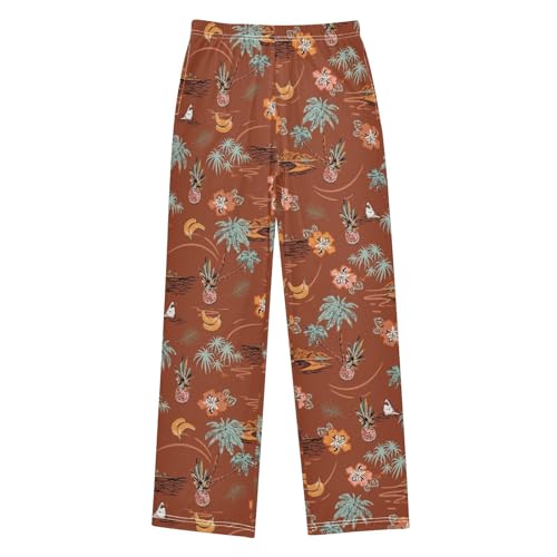 visesunny Boys' Pants Banana Pineapple Flower Jogger Pants Elastic Waist Long Bottoms Trousers with Pockets