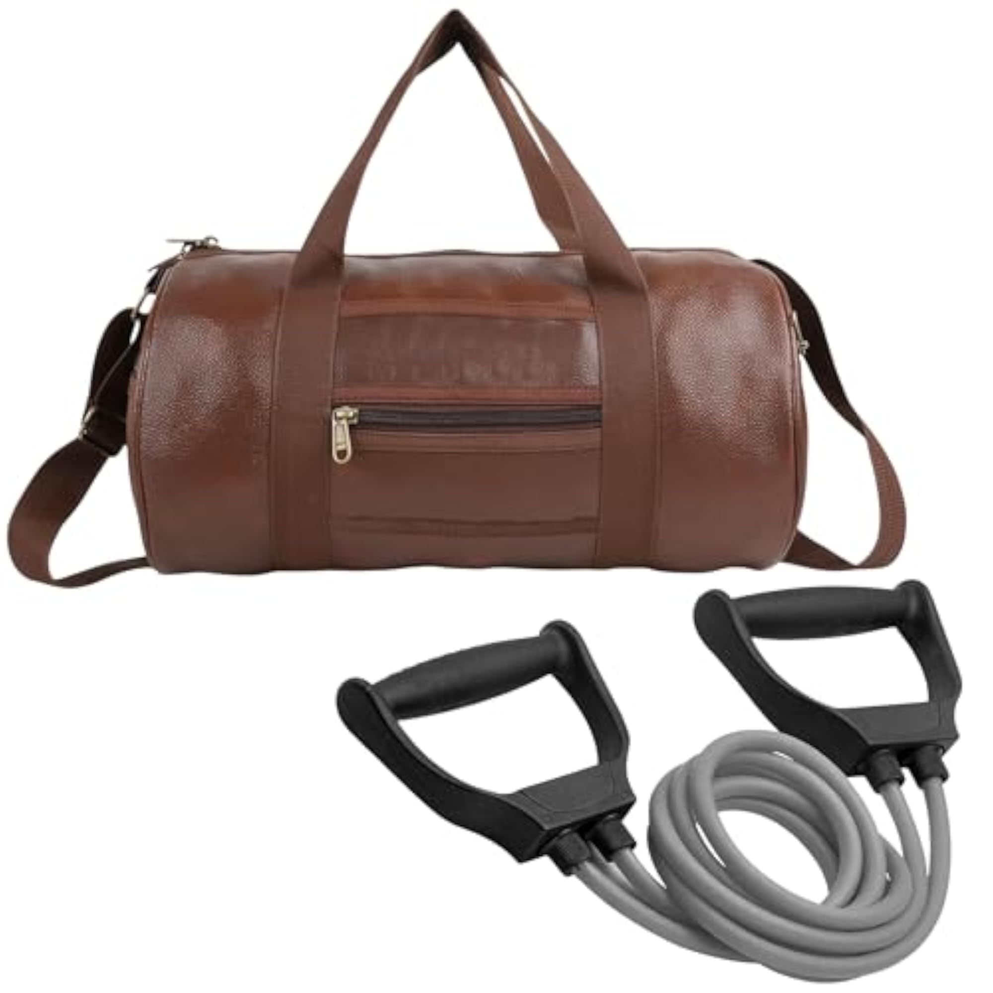 Gym Bag Combo with Shoe Compartment and Exercise Tube