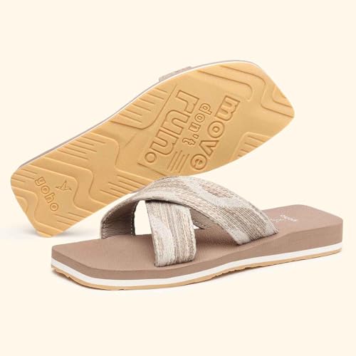 Image of YOHO Flats for Women | Lightweight, Anti-Skid, Cushioned Footbed Flip Flops | Casual & Fashionable for Everyday Use EVA Sandals 002