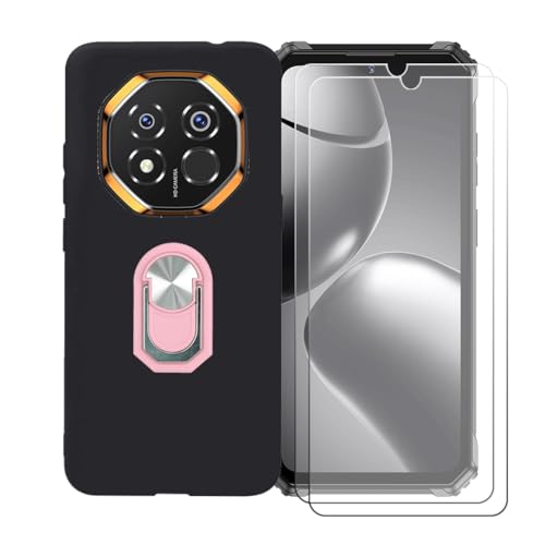 CongJiaLingXi �P�[�X �K�p �� Oukitel G7 (6.52") �����O�T�|�[�g+ [2�p�b�N]�����K���X�X�N���[���v���e�N�^�[�A�_��ȃV���R�[���V�F���o���p�[TPU�ی�J�o�[�������,�s���N