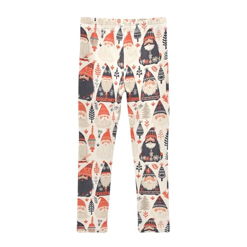 KLL Christmas Card Funny Gnomes Scandinavian Flat Toddler Baby Girl Active Leggings Stretch Full Length Pants Exercise2