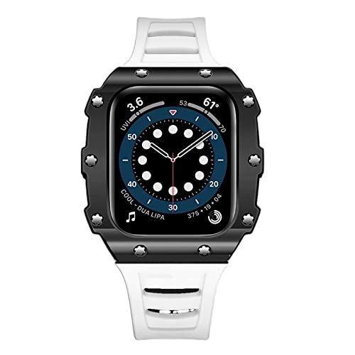 Boîtier en fibre de carbone pour Apple Watch 45mm avec lunette céramique