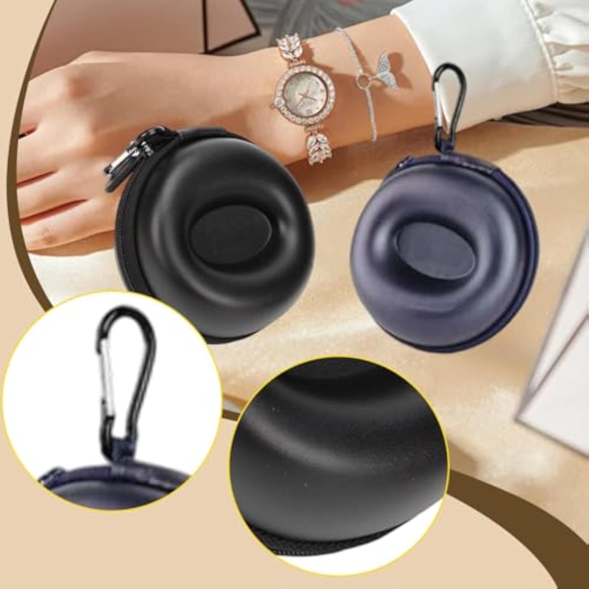 Single Watch Storage Box, Shockproof PU Leather Travel Case, Black