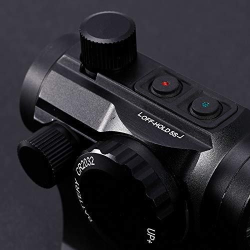 HIRAM Green Red Dot Sight 1x20mm Micro Rifle Scope 4 MOA Reflex Sight with Illuminated Reticle and 7 Brightness Levels, 20mm Picatinny Rail Riser Scope Mount, Waterproof Fogproof Tactical Accessory