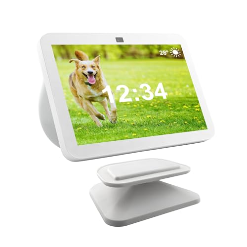 Sintron Adjustable Magnetic Stand Mount for Shw 8 3rd gen Smart Display Stand Holder with 360 Degree Rotation Swivel & Tilt Function Anti-Slip Base - White Compatible with iPhone 12 & newer models