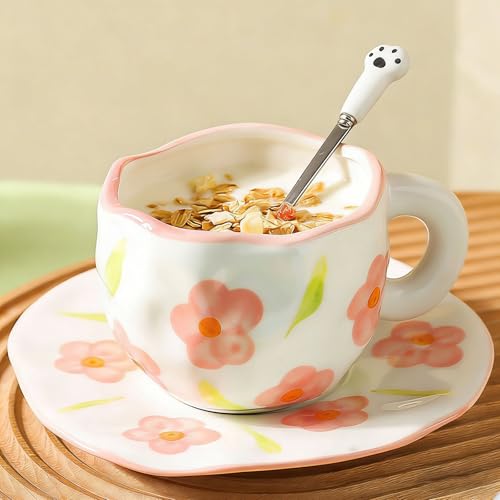 Disoza Juego De Tazas De Café Con Platillo Taza Dulces Flores Regalos Para Mujeres Cumpleaños Taza De Café Con Platillo 250 Ml Taza De Cerámica Regalo De Cumpleaños Para Mujeres Niña Disoza Juego De Tazas De Café Con Platillo Taza Dulces Flores Regalos Para Mujeres Cumpleaños Taza De Café Con Platillo 250 Ml Taza De Cerámica Regalo De Cumpleaños Para Mujeres Niña