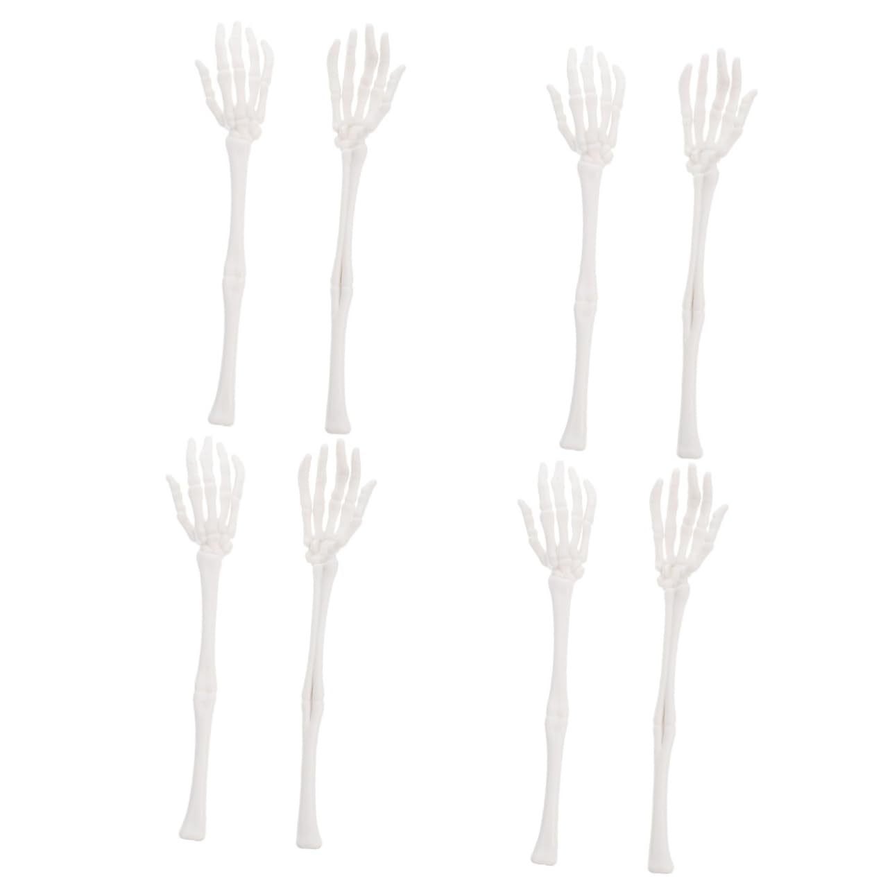 Bras et mains squelettes en plastique COLLBATH pour Halloween, lot de 4 paires