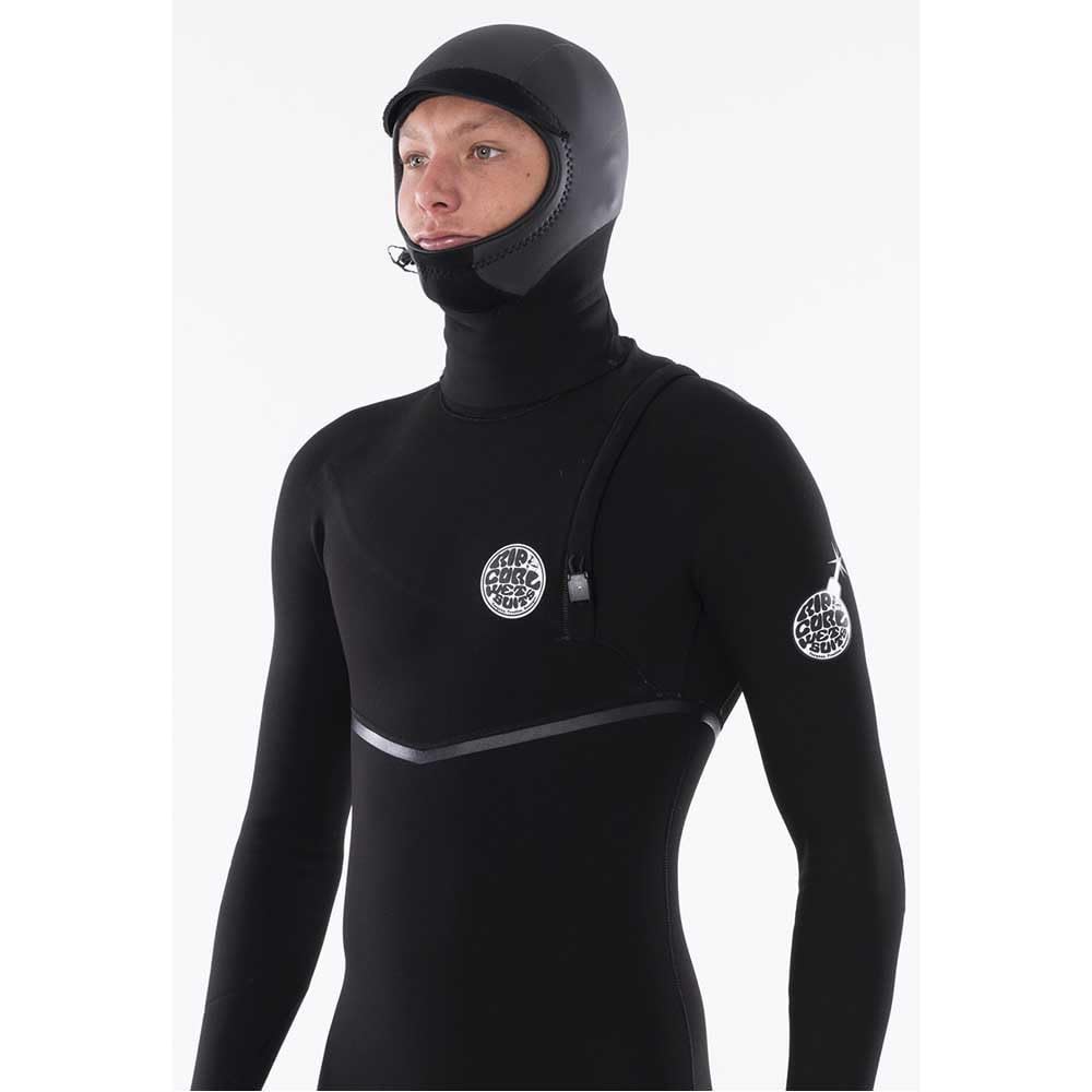 Rip Curl Flashbomb Neoprenanzug mit Kapuze, 3 mm, Schwarz, Unisex, E5 Flashdry Futter, E5, Glatte Innenseite