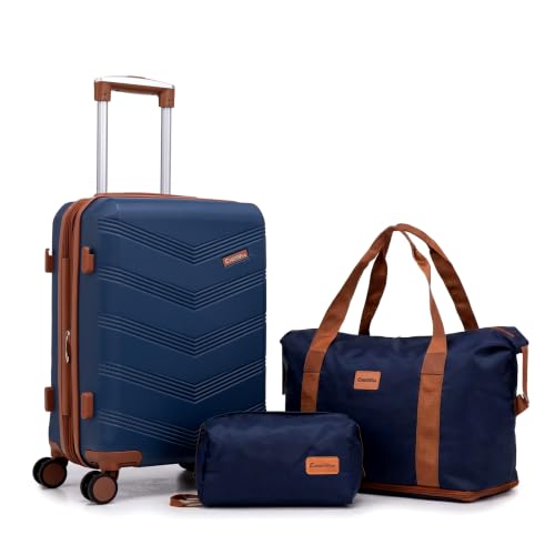 Image of CONCEPTEN Expandable Carry on Luggage 3 Piece Suitcases with Spinner Wheels | Suitcase Set with Spinner Wheels TSA-approved Lock ABS Travel 20 Inch