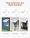 VEVOR Aluminum Awning 60 x 42 in, Durable Window Awning Door Canopy, Lightweight and Stable Aluminum Awnings for Doors Exterior Rain Snow Sunlight Protection for Door Entrance Windows Patio Porch