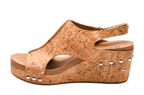 Image of Corkys Footwear Womens Carley Wedges, Featuring Corkys EVA Foam Cushioned Insoles, A 2.5 Inch Heel, Lightweight For All Day Wear, And Hook And Loop Closure