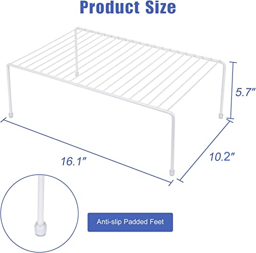 (16.1 X 10.2 Inch) Cabinet Storage Shelf Rack, Kitchen Shelves，Kitchen Counter And Cabinet Shelf, Storage Rack Organizer For Kitchen, Fridge, Cabinet, Bathroom Cupboard (White, 6) #TOP4