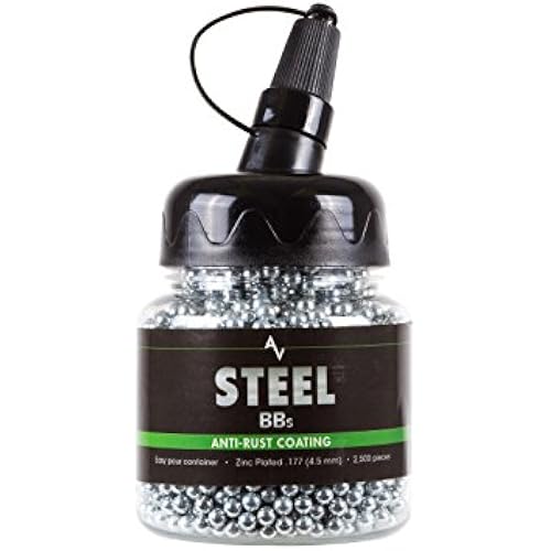 Air Venturi Steel BBS, 177 Cal, 5.1 Grains, Zinc-Plated, 2,500ct,Chrome