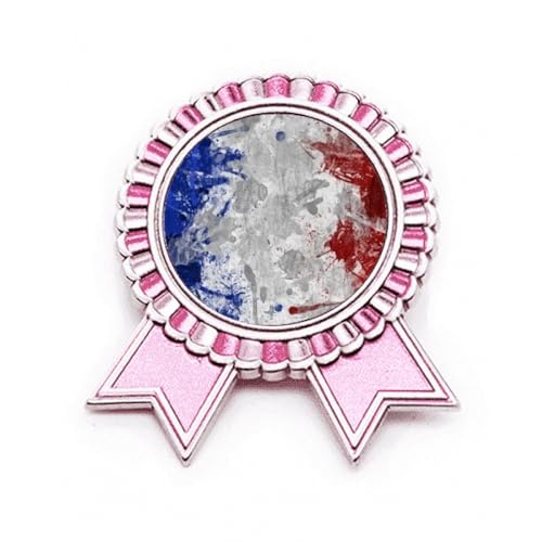 Broche drapeau de la France Rose en Métal Taille M Country City Culture