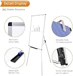 VIZ-PRO Light Magnetic Tripod Whiteboard/Flipchart Easel,24" W x 36" L, Include 1 x Flipchart Pad