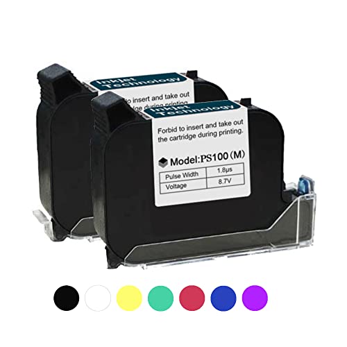 Phezer Original 42Ml Black Quick Dry Solvent Ink Cartridge Replacement For 0.5Inch/12.7Mm Handheld Inkjet Printers P15 / P16 / P18 (Black) #TOP1