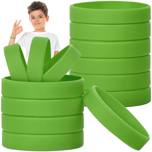 Bracelets élastiques en silicone pour enfants lot de 30 pièces vert pour fête
