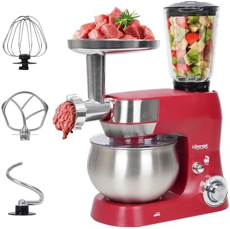 6-in-1 Multifunctional Stand Mixer, 5.3Qt 660W, 6-Speed Tilt-head...