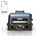 Ninja OG951 Woodfire Pro Connect Premium XL Outdoor Grill & Smoker, Bluetooth, App Enabled, 7-in-1 Master Grill, BBQ Smoker, Outdoor Air Fryer, Woodfire Technology, 2 Built-In Thermometers, Black
