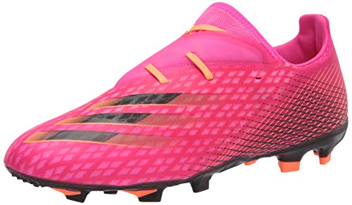 Image of adidas Men's X Ghosted.2 Firm Ground Soccer Shoe, Shock Pink/Black/Screaming Orange, 11