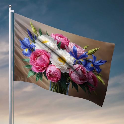 TFSW Ramo colorido de decoración vintage: una sinfonía de flores, banderas decorativas para la casa, decoración del hogar para hombres (30 x 45 cm)