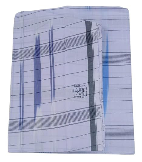 kibs (XL Size 2.35 Meters (White Mix Designed) Lungi Model 27 Maxima - Nice Quality Lungi (Same Design you Received as Shown in Image)-picture-37