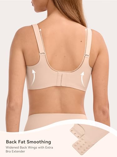 Image of LUCKMEEY Bras for Women No Underwire Deep V Wireless Bra Push Up Seamless Bras Full Coverage Bralettes Everyday Bra