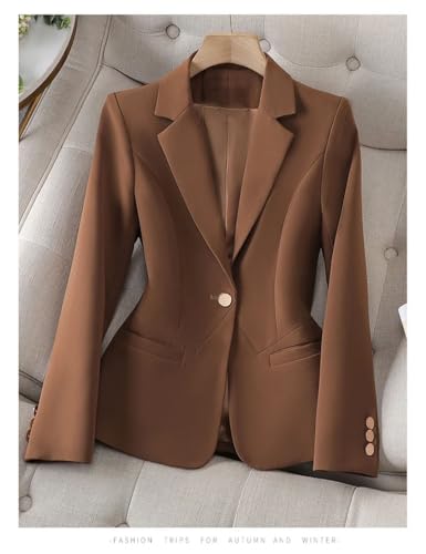 Women Slim Blazer Jacket Spring Autumn Office Work Coat Tops2