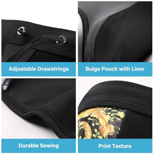 Arjen Kroos Men's Swimsuit Printed Swim Briefs Pattern Bikini Swimwear with Drawstrings and Lined Pouch