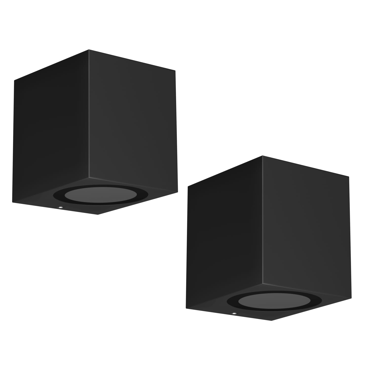 ledscom.de 2 Stück Wandleuchte ALSE für außen, IP54, Downlight, schwarz matt, eckig, 1x GU10 max. 35W
