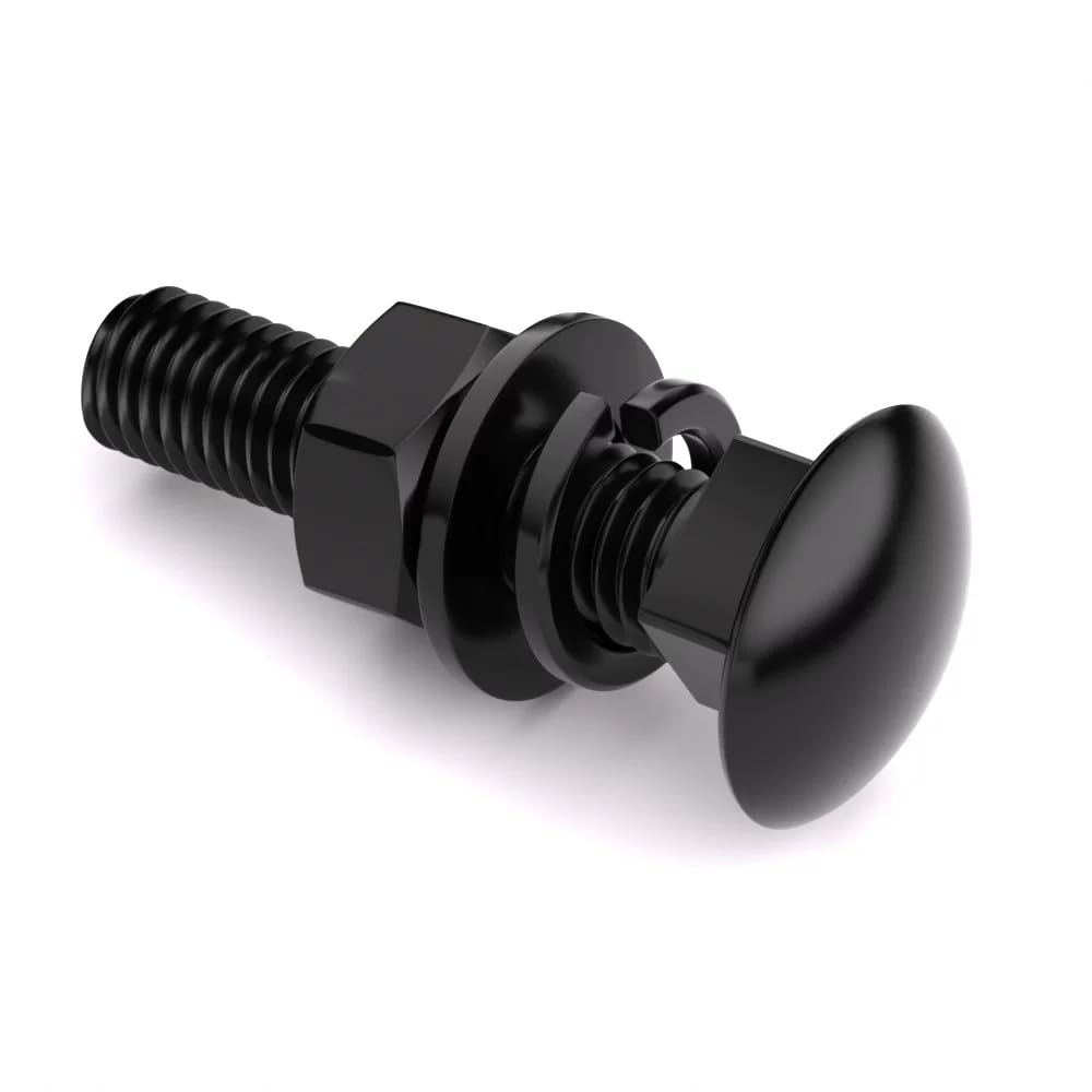 Tornillo de cuello cuadrado de cabeza cilíndrica ss304 negro con arandela plana de resorte de tuerca hexagonal m3-m12 (20,M6 x 60 mm)