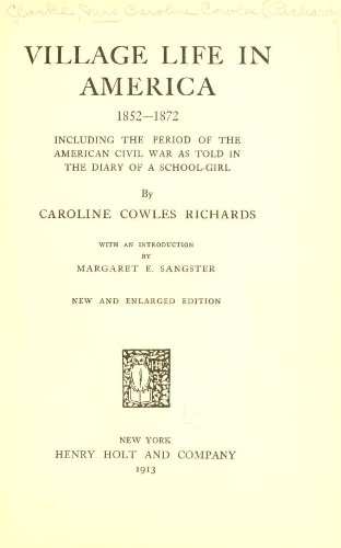Village Life in America, 1852-1872 Including Th... B001KT104U Book Cover