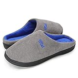  Funnie Zapatillas de Estar por casa para Hombre Invierno Cálido Zapatillas High Density Memory Foam Caliente de Lana cómodo y Antideslizante Suave Pantuflas de Interior Zapatos