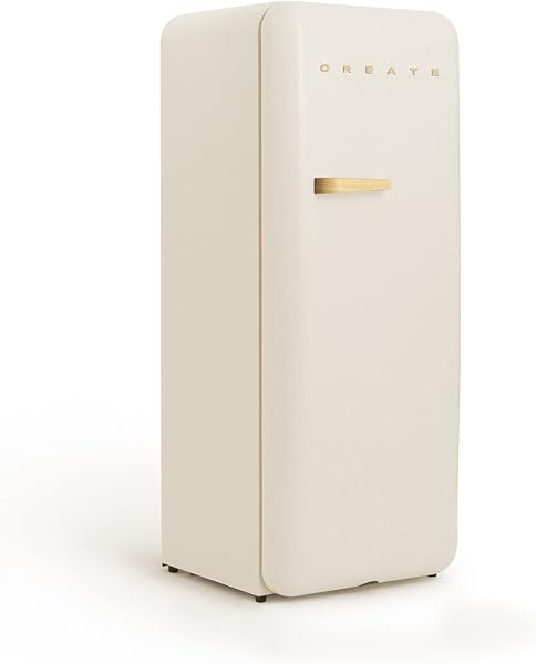 CREATE / RETRO FRIDGE 150 WOOD/Frigorífico blanco roto maneta madera con congelador 281L / 102W. bajo consumo. diseño vintage. 150cm. 3 estantes. regulador temperatura. botellero. 60x60x150cm - 2