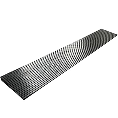 LH-GUARD 0.8" Rise Wheelchair Threshold Ramp, Large Capacity 35.43" L x 5.9" W Rubber Threshold Ramps, Non-Slip Solid Rubber Ramp for Doorways Scooter Sweepers (0.8" Rise Cuttable, Black)