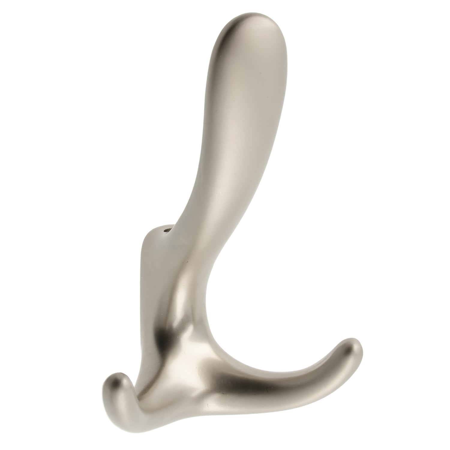 B2c Brushed Steel Modern Double Wall Hook – Elegant Coat, Jacket & Towel Hanger For Hallway, Bathroom & Kitchen, Metal, Screws Included (Brushed Steel)