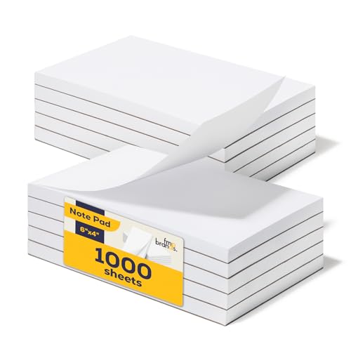FMP Brands 10 Pack Note Pads 4x6 100 Sheets Per Memo Pad Writing Scratch Pad Blank Notepad White Waitress Server Note Pads Paper Pad To Do Grocery List Small Notepads
