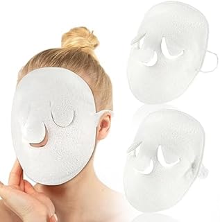 فوطة بخار للوجه قابلة لإعادة الاستخدام، فوطة لكمادات باردة وساخنة، فوطة ترطيب للعناية بالبشرة للنساء والبنات، فوطة للمنتجعات الصحية وصالونات التجميل، 2 قطعة