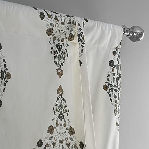 Image of HPD Half Price Drapes Room Darkening Tie Up Curtains 46 X 63 Inch Kerala Printed Cotton Window Roll Up Balloon Curtain for Living Room, Kitchen PRTW-TUD41B-63 (1 Panel), Kerala Cocoa